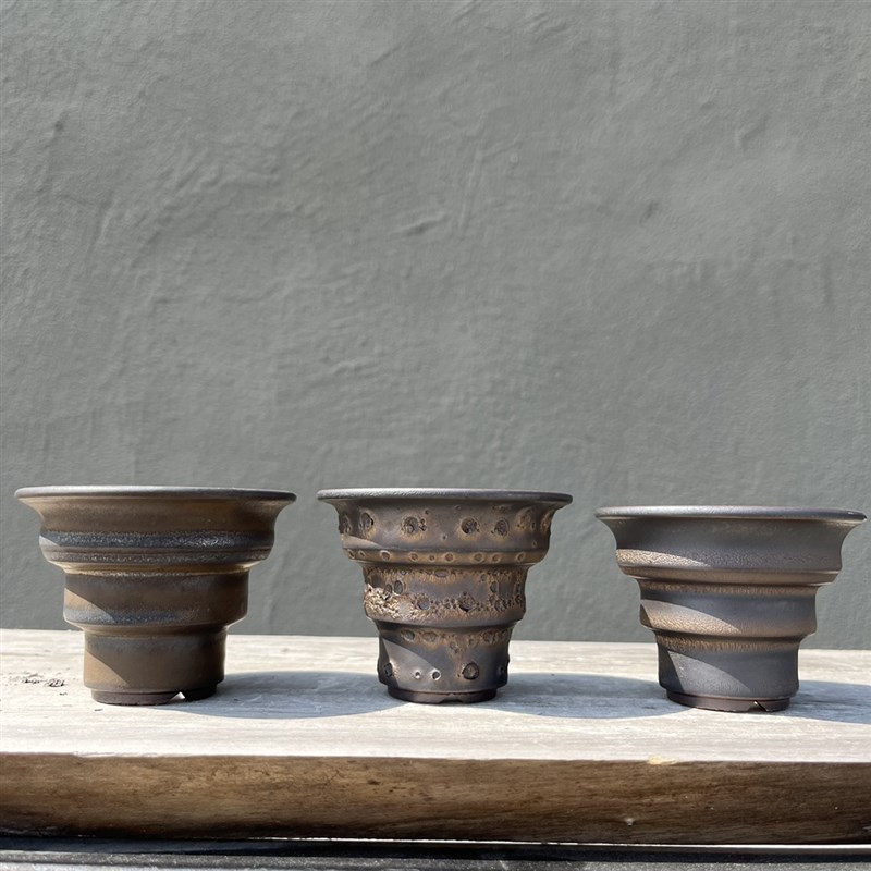 素里块根植物盆迷你款拇指盆龙舌兰小苗盆兜布纹球盆陶瓷