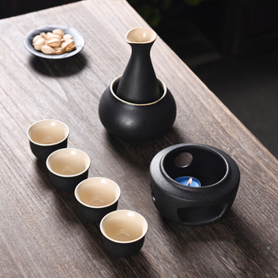 黄白酒烫酒壶分酒器煮酒壶温酒壶 温酒器烛台加热家用陶瓷酒具套装