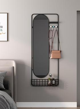 5ZV7轻奢衣帽架一体挂墙穿衣镜家用客厅试衣镜子挂式壁挂入户