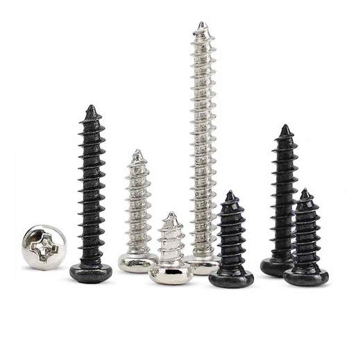 M3.0电子木螺钉镀镍PA玩具圆头自攻小螺丝十字盘头自攻螺丝钉黑色