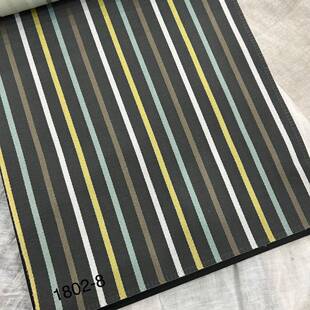 美式乡村条纹格子面料软装面料田园风格提花条格窗帘布沙发布料