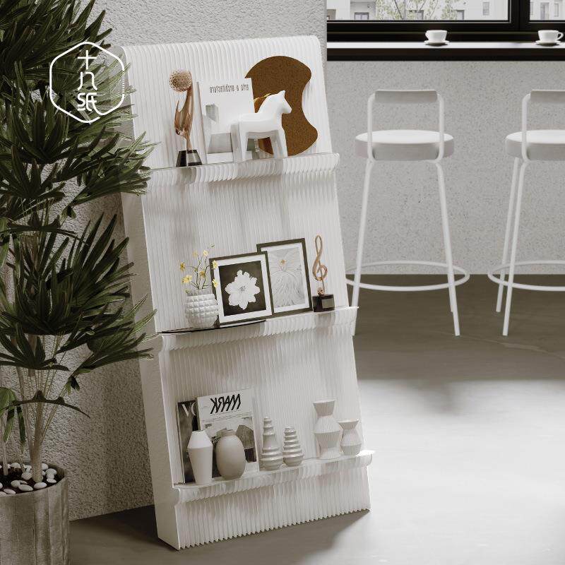 十八纸靠墙书架置物架可折叠便携式展示架展会商场艺术创意陈列架