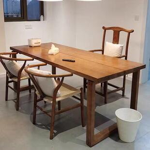 全实木莫比恩餐桌北欧原木长方形大板桌去客厅化白蜡木长条书桌