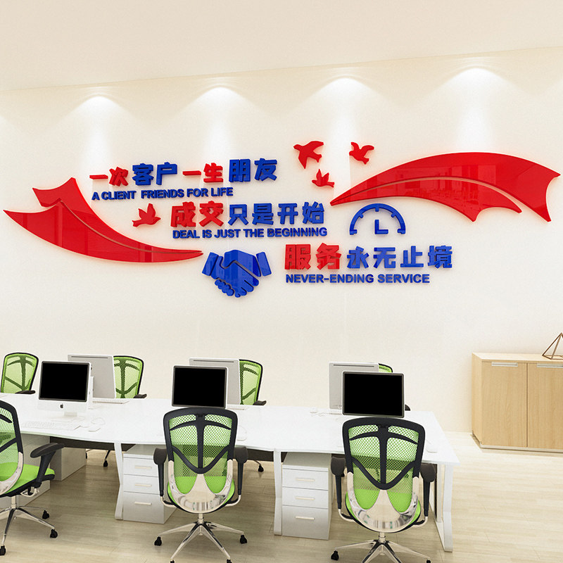 房产中介门店墙面布置励志墙贴画标语销售咨询公司企业文化墙装饰
