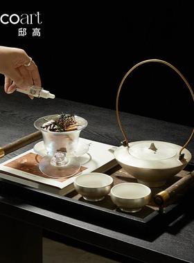 新中式茶空间家具布置茶具装饰品摆件茶室氛围布置高级感软装设计