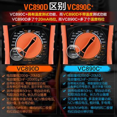 精选胜利万用表VC881D/VC880B/VC880C/VC880H/VC890D电池表笔