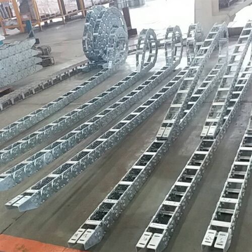 钢铝拖链生产厂家TL型油管保护全封闭镀锌金属坦克链桥式钢制拖链
