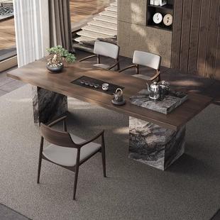 岩板茶台茶桌一整套高级感烧水泡茶桌 轻奢现代别墅办公室设计师款