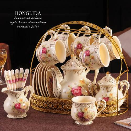 欧式咖啡杯具套装家用英式乔迁新居闺蜜结婚礼物高档陶瓷茶具套装