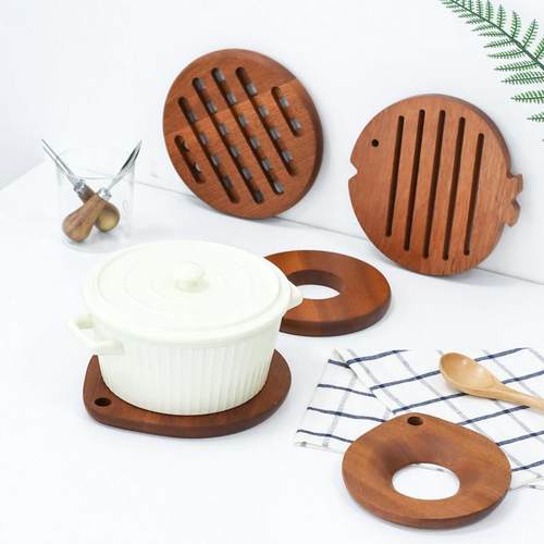 实木餐垫隔热砂锅垫木质杯垫餐桌防烫垫子创意乌檀木锅垫耐高温垫