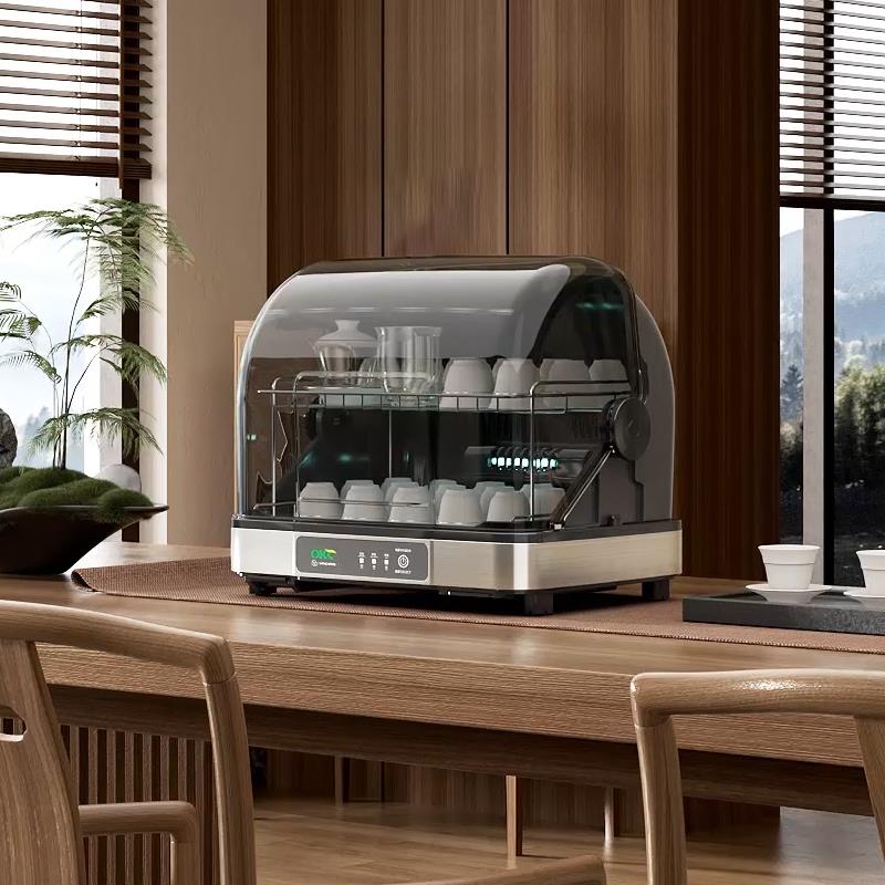 茶杯茶具消毒柜小型办公室台式茶杯柜紫外线杀菌沥水收纳烘干机