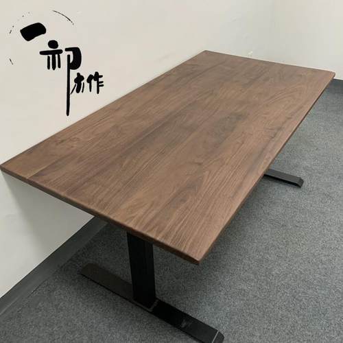 一初木作北美黑胡桃木桌面吧台桌家用原木定制大板台面板实木板材