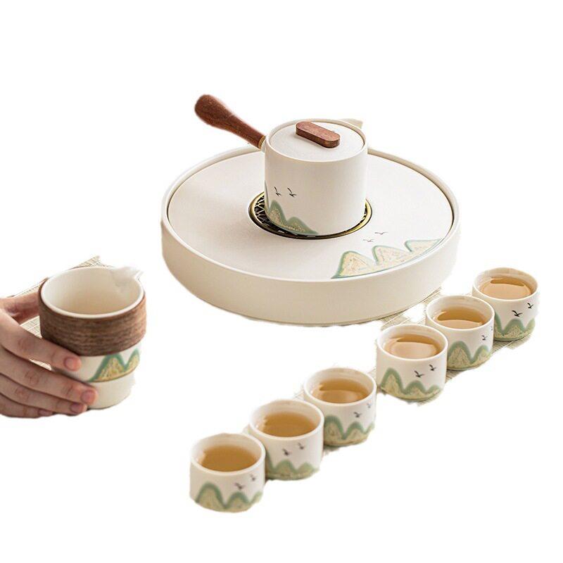 远山陶瓷功夫茶具套装现简约公室整套日式茶壶茶杯礼盒装