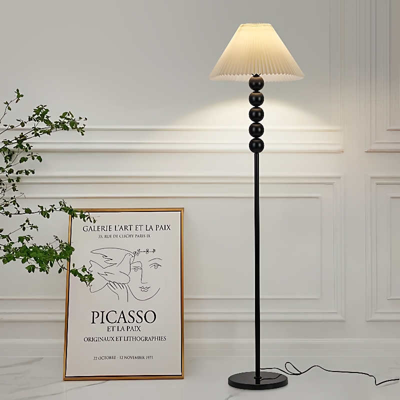 落地灯美式复古百褶客厅沙发装饰氛围灯北欧极简护眼卧室床头灯具