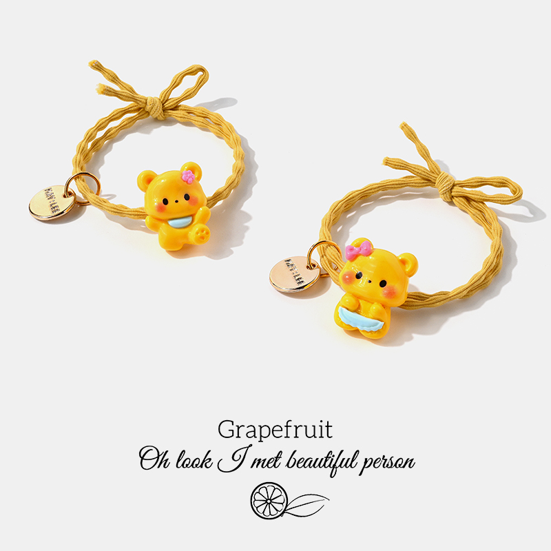 黄油小熊扎头发百搭豆豆绳橡皮筋