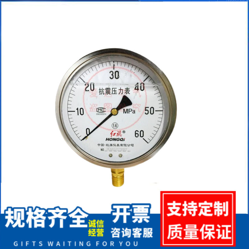 红旗YTN-100不锈钢抗震压力表