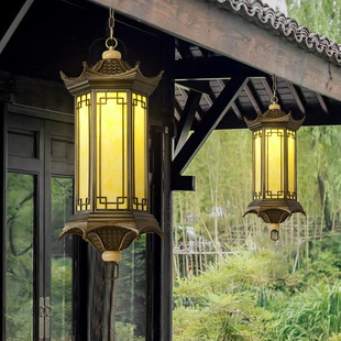 新中式户外仿古灯笼室外庭院花园宫廷凉亭连廊别墅大门口防水吊灯