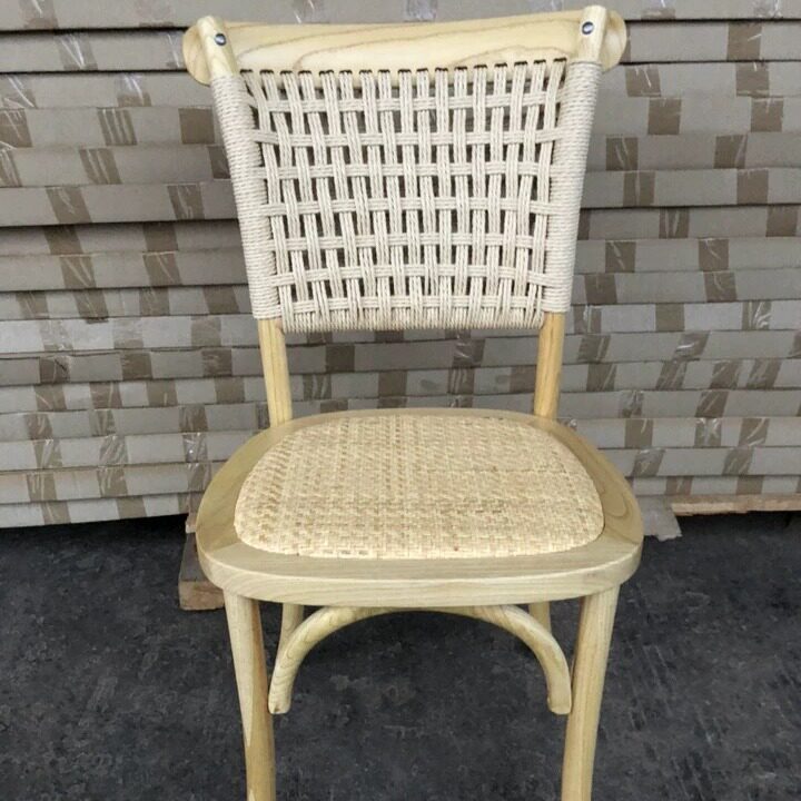 复古做旧实木餐椅子宴会婚礼家用仿古木制椅乡村木头凳子交叉背椅