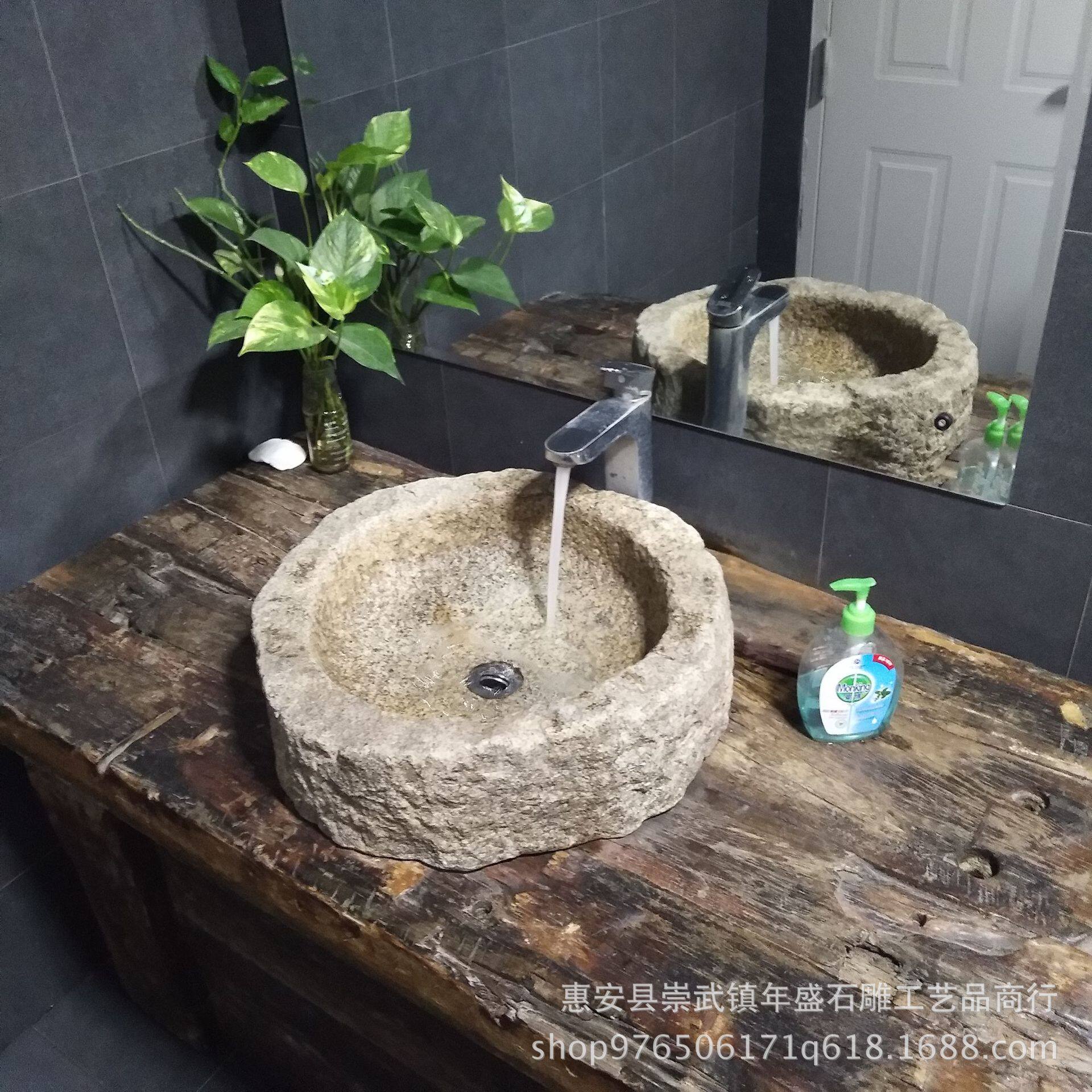 工厂石雕大理石石雕洗手盘公司酒店摆放复古怀旧户外洗手池直销