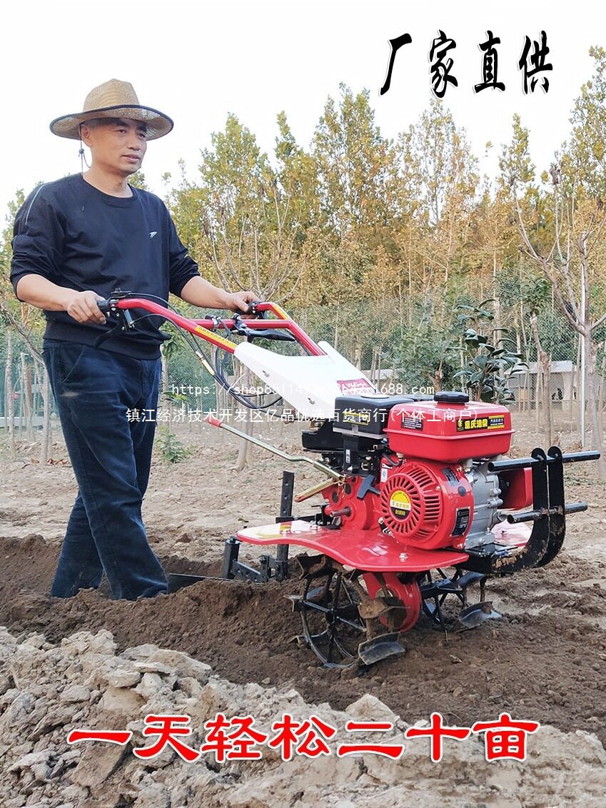 旋耕松土耕地翻土神器汽柴油微耕小型农用手扶起垄耙地开沟耕田机