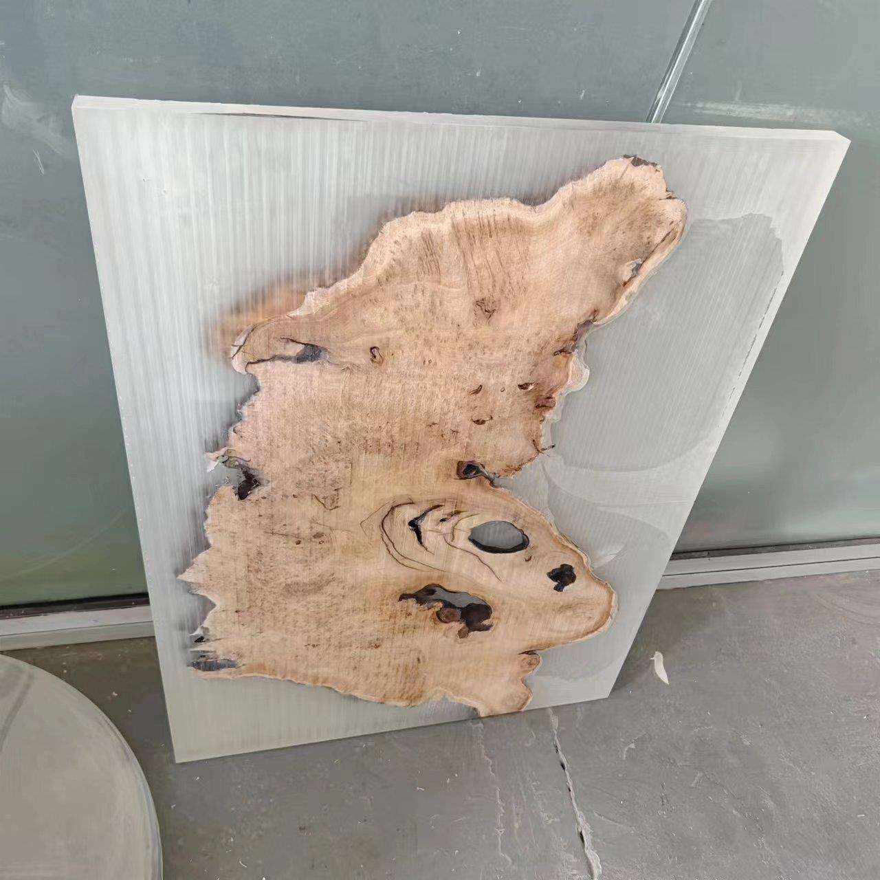 亚克力板和木板连接透明板镶嵌木头家具摆件有机玻璃制品工艺品