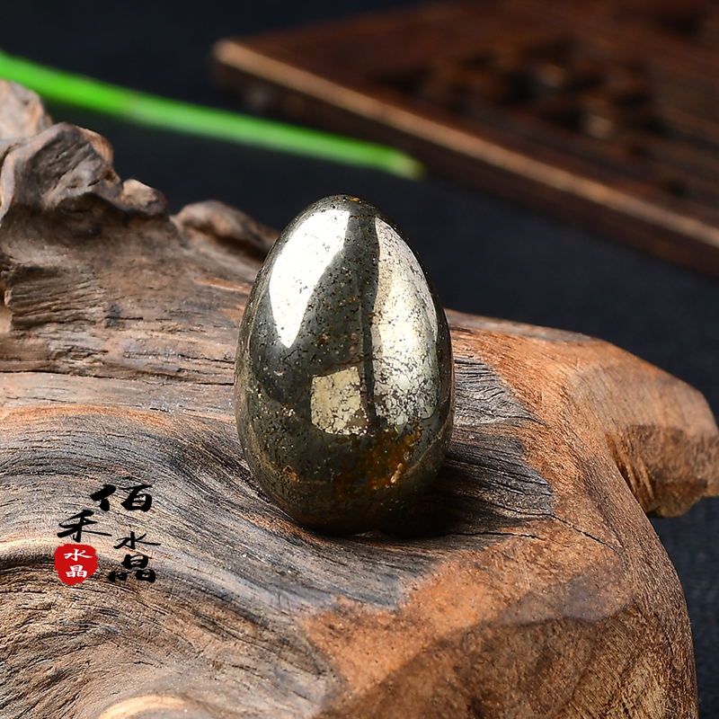 现货秘鲁黄铜矿鸡蛋摆件铜矿原石矿石标本蛋形把玩手把件孩子玩耍