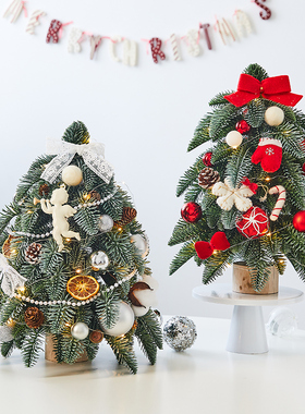 快速发货圣诞节迷你inqs桌面仿真诺贝松装饰品商场橱窗植绒圣诞树