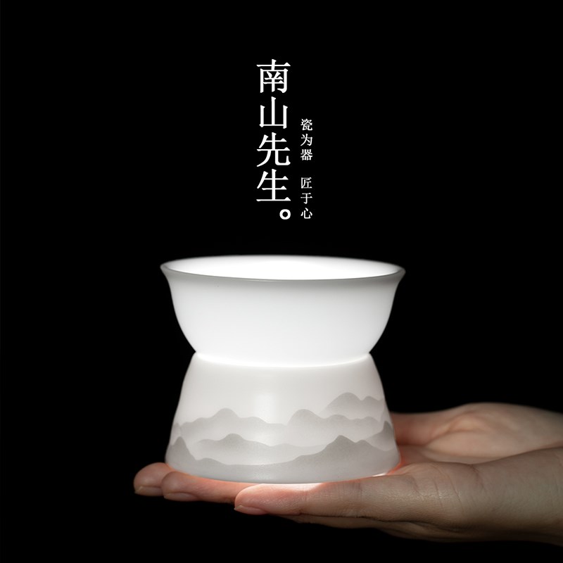 现货速发冰种玉瓷茶滤家用陶瓷茶隔茶漏茶叶分茶器轻奢