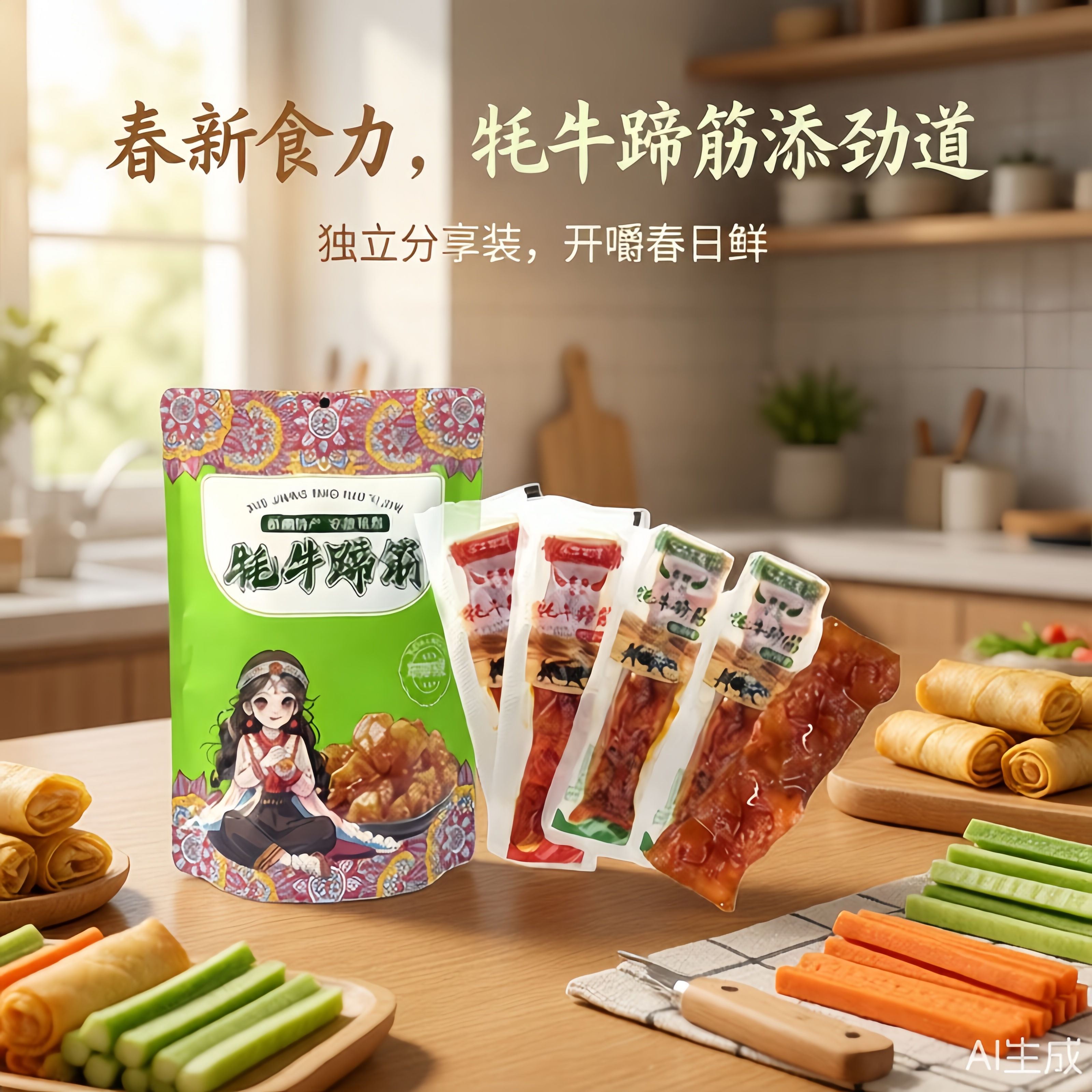 斗牛牛魂牦牛蹄筋五香香辣味独立小包装小吃特产零食新疆发货包邮