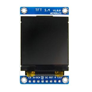 ESP8266TFT1.4屏蔽V1.0.0显示屏模块，适用于D1mini1.44英寸
