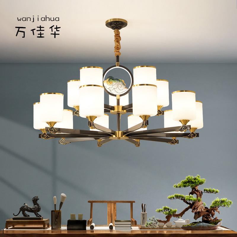 新中式全铜吊灯客厅主灯现代简约大气客厅灯中国风餐厅卧室吊灯饰