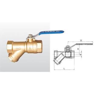 正品 专卖店 埃美柯246黄铜加厚过滤器型球阀一体阀DN32 1.25寸