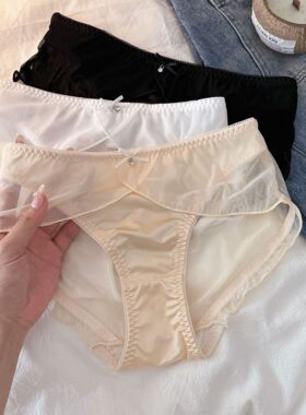 纯欲蕾丝内裤女性感中腰少女甜美薄款无痕透气纯棉裆女内裤