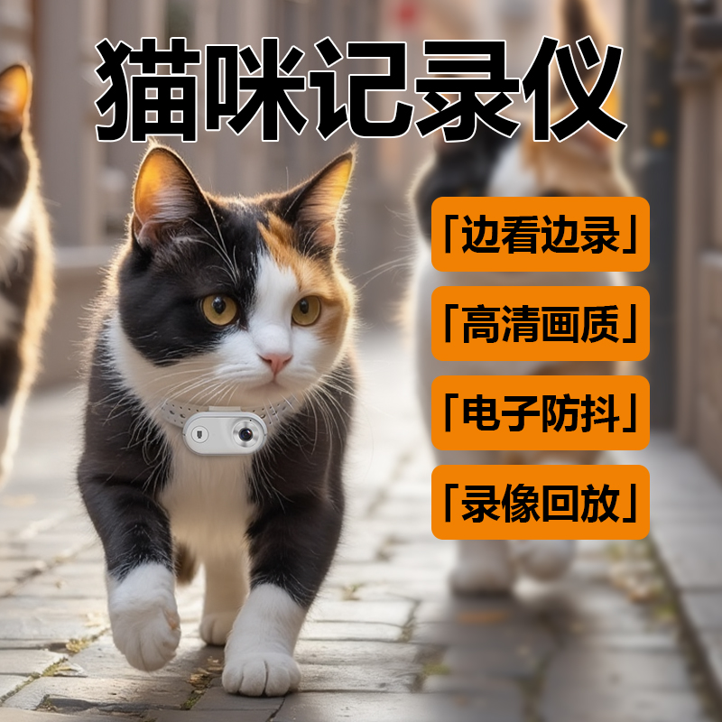 猫定位器带摄像头项圈防走失器gps追踪项链脖圈探测器安卓防丢
