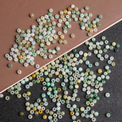 天然翡翠A货3mm冰种多宝小米珠
