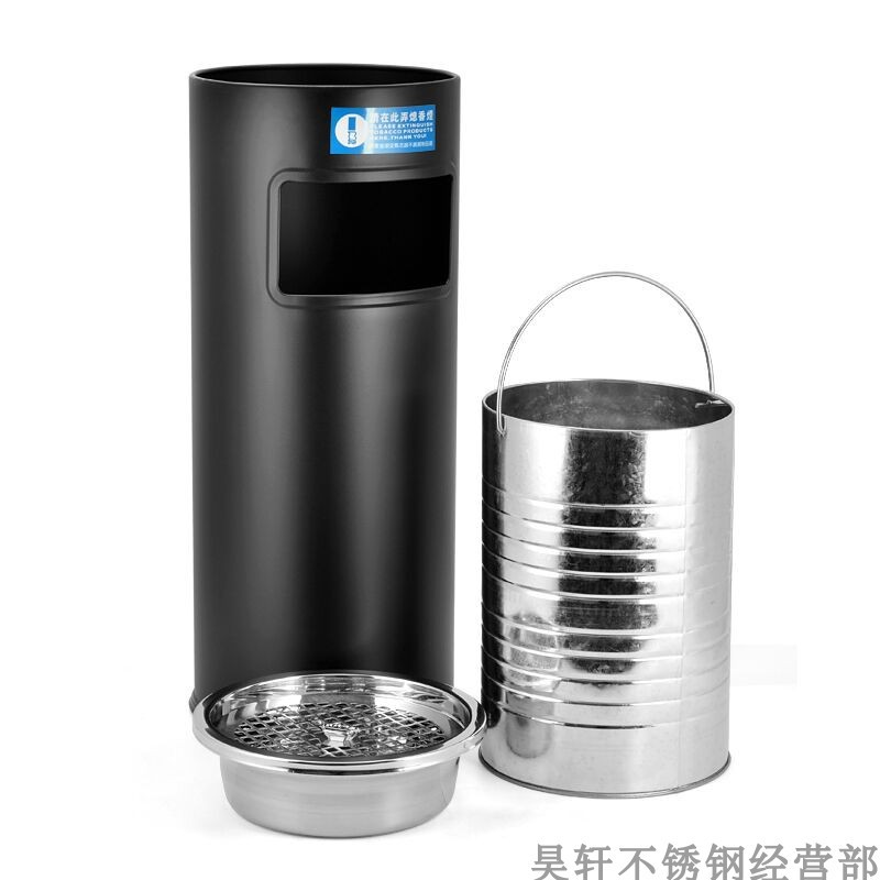 不锈钢圆形垃圾桶包邮酒店环卫大堂立式K烟灰户外果皮箱方形带内