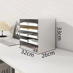 文具化妆品桌Z面收纳盒 铁艺信盘a4文件资料置物架家用抽拉抽屉式