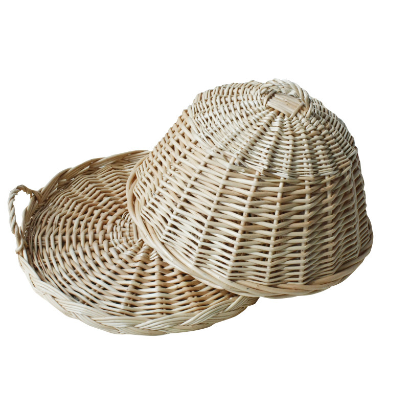 藤柳编托盘圆形带盖篮子手工编织水果面包茶点食S物展示圆盘收纳,收纳整理,其他收纳篮,淘宝优惠券,粉丝福利购,淘宝优惠卷