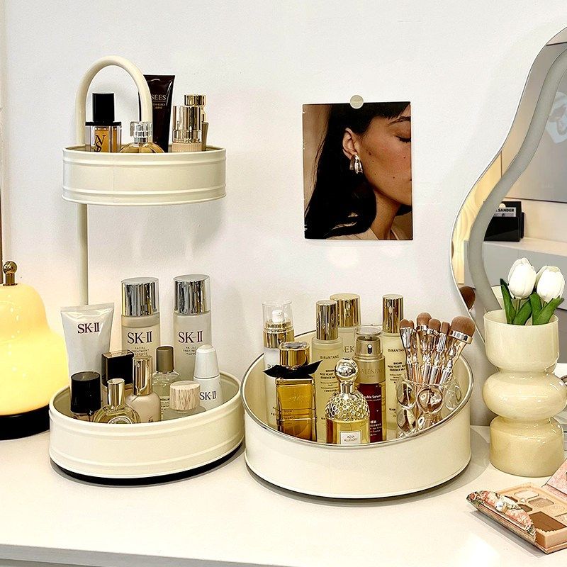 旋转化妆品收纳盒高级感护肤品口红香水K置物架化妆台桌面整理架,收纳整理,桌面收纳盒,淘宝优惠券,粉丝福利购,淘宝优惠卷