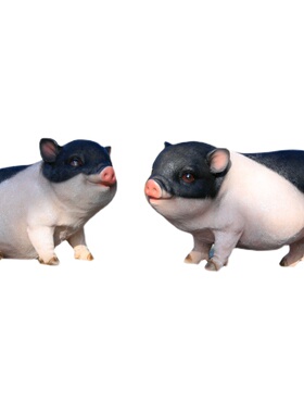 创意仿真小猪g树脂摆件户外玻璃钢动物模型庭院草坪客厅雕塑装饰