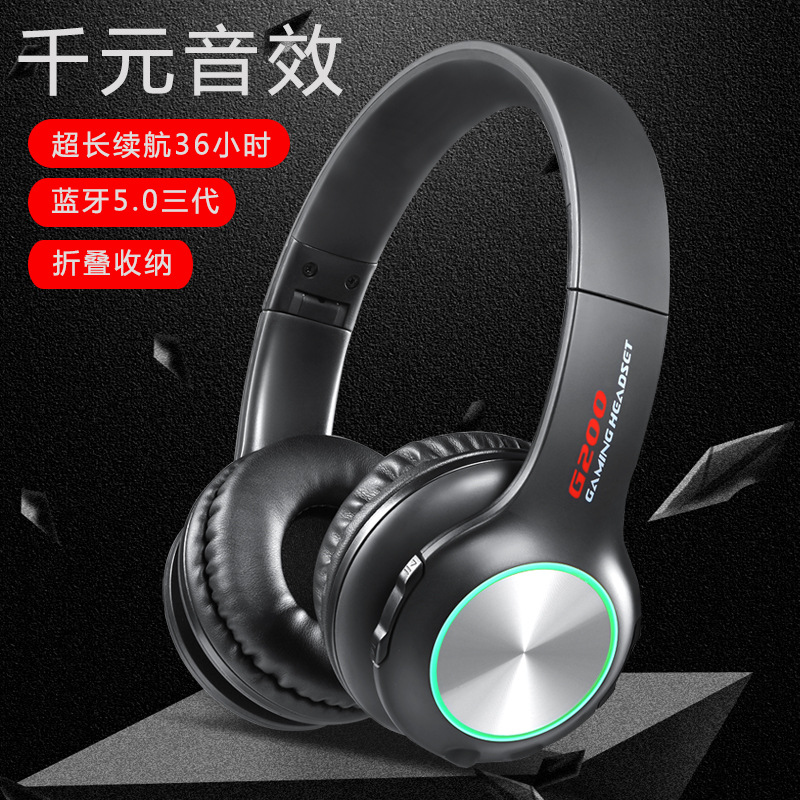 日本品质无线蓝牙耳机游戏电脑手机头戴式重低音运动跑步折叠耳麦