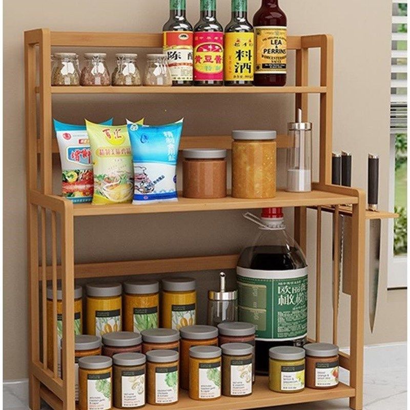 厨房置物架楠竹台面调味调料架刀架多层油盐酱P醋多功能收纳储物,厨房/烹饪用具,厨房置物架/置物柜/角架,淘宝优惠券,粉丝福利购,淘宝优惠卷