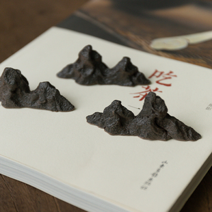 手工随型小太湖石山子茶针搁置文房笔架笔搁茶席T茶宠摆件茶道配