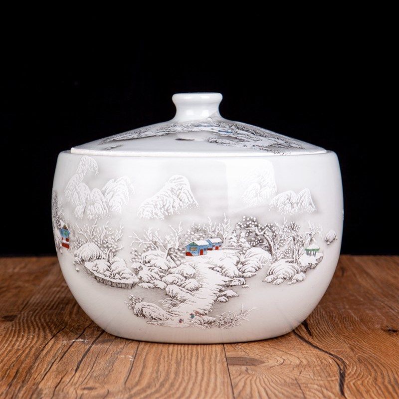 陶瓷带盖家用米酒罐子厨房容器密封E糖果储物罐摆件猪油罐腌菜坛,厨房/烹饪用具,密封罐,淘宝优惠券,粉丝福利购,淘宝优惠卷