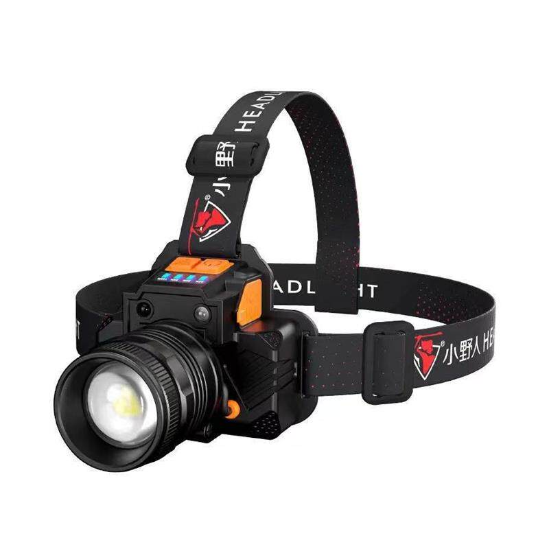 국경 간 LED 헤드라이트 강한 빛 USB 충전 초고휘도 유도 헤드 장착형 장거리 탈장 야외 야간 낚시 소형 광부의 램프