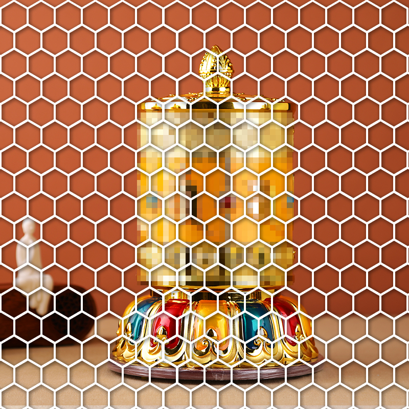 语狮子缩微底片电动转轮西藏家居摆饰