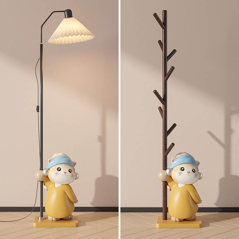 艺术猫落地摆件衣帽架创意家用玄关卧室挂衣架装饰品乔迁新居礼物