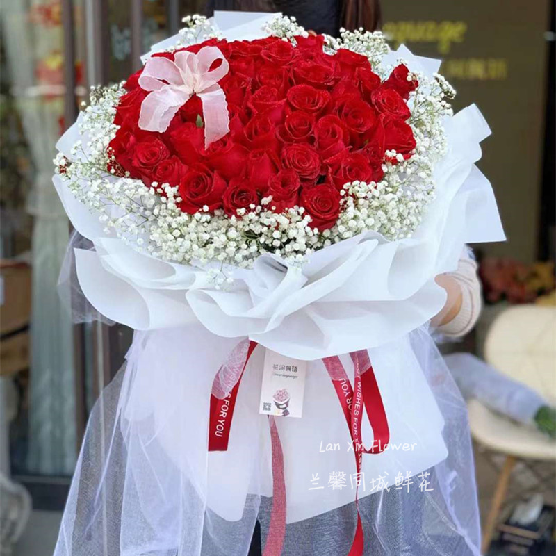 生日鲜花团购速递重庆渝北大足县荣昌县同城花店配送玫瑰花束礼盒