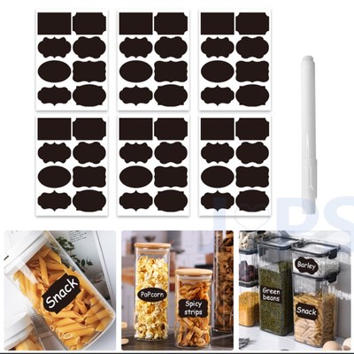 new48pcs Removable Blackboard er for Spice Jar Kitchen Jars