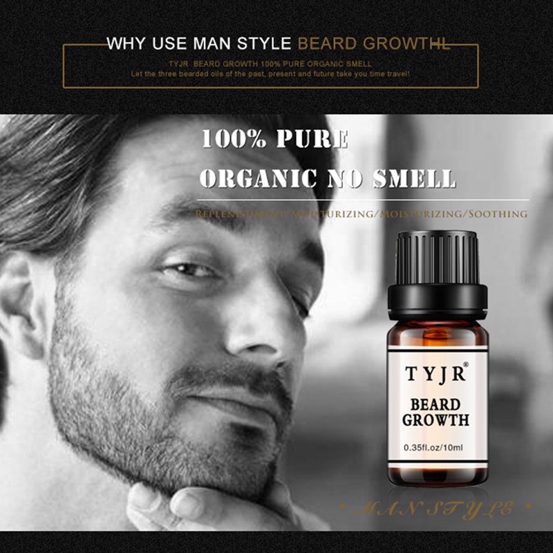 New 10ML Faster Beard Growth Essence Organic Men Growth Bear